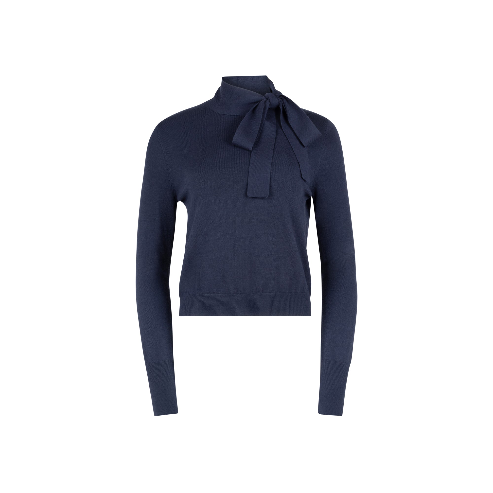 NAVY BOW SWEATER