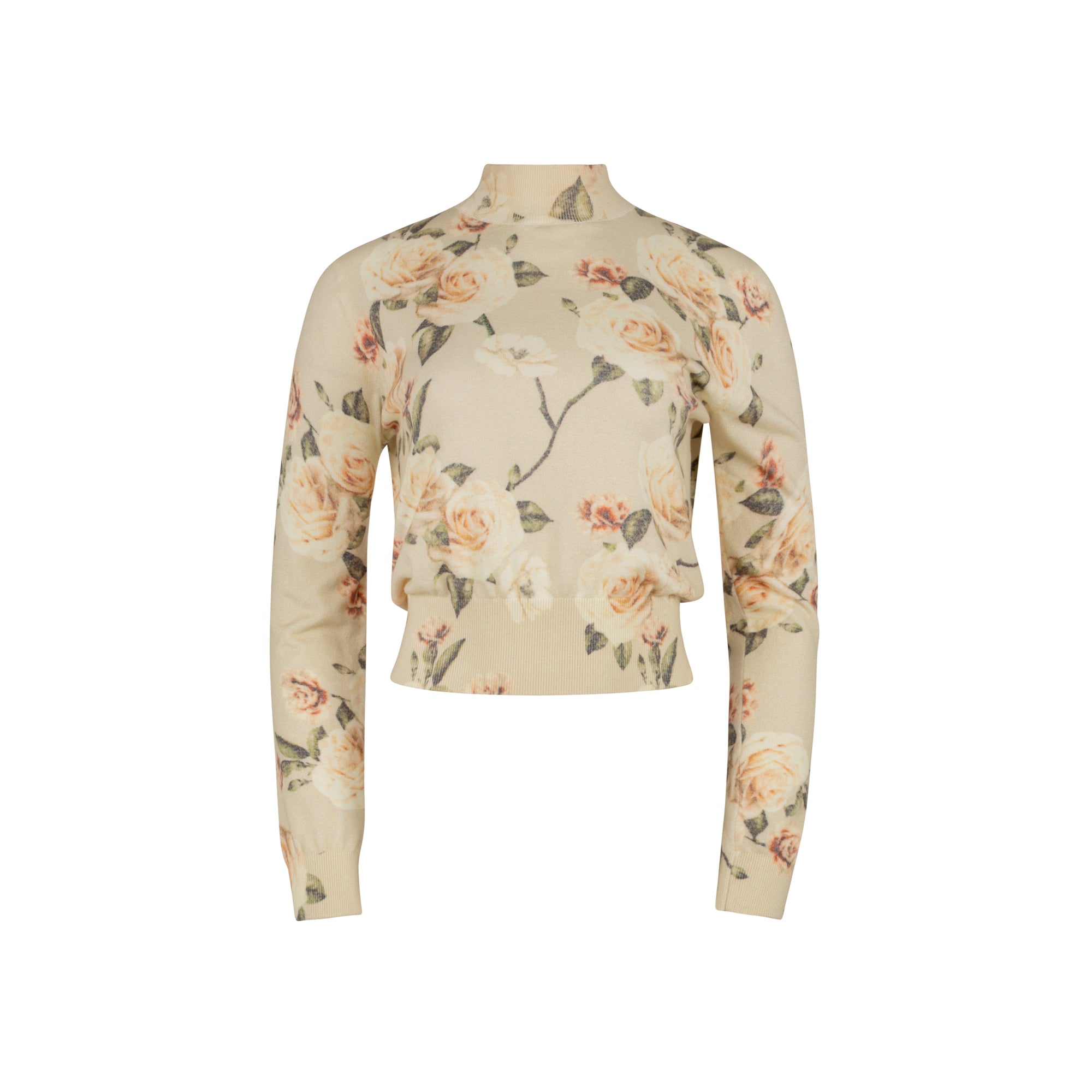 CREAM FLORAL LUNA SWEATER