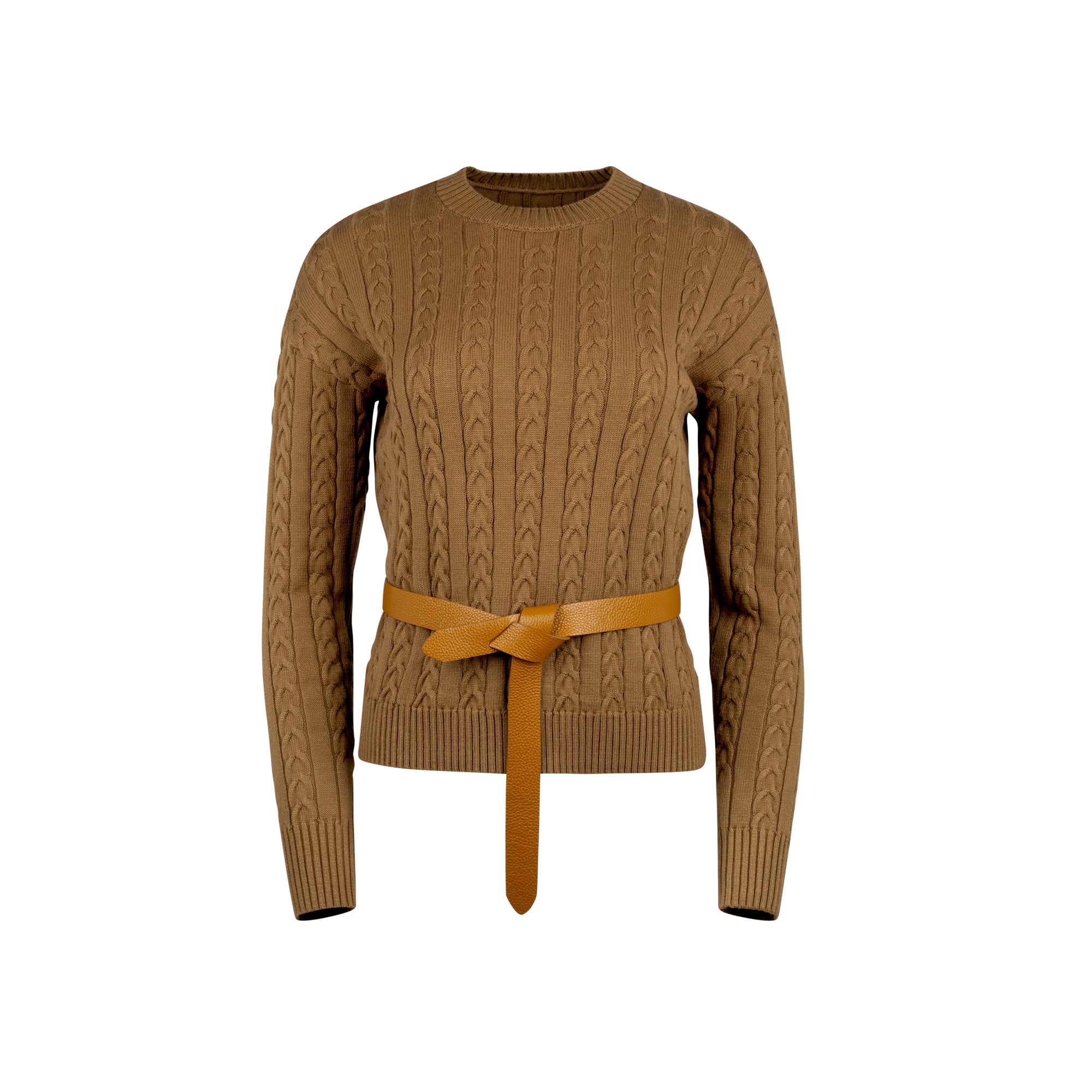 CAMEL WEAVE SWEATER