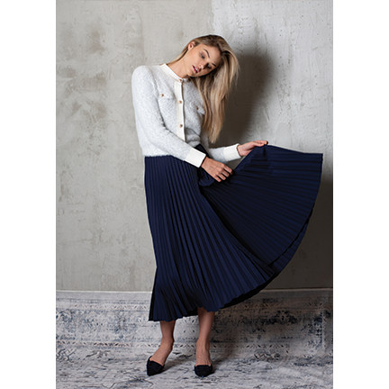 Navy pleated skirt 60 best sale