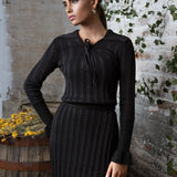 BLACK MARLED AURIELLA DRESS