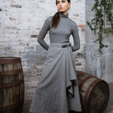 GREEN PLAID FLORA ESSENT TURTLENECK