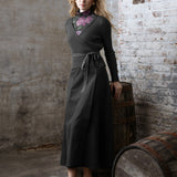 BLACK FLORAL FLORA ESSENT TURTLENECK
