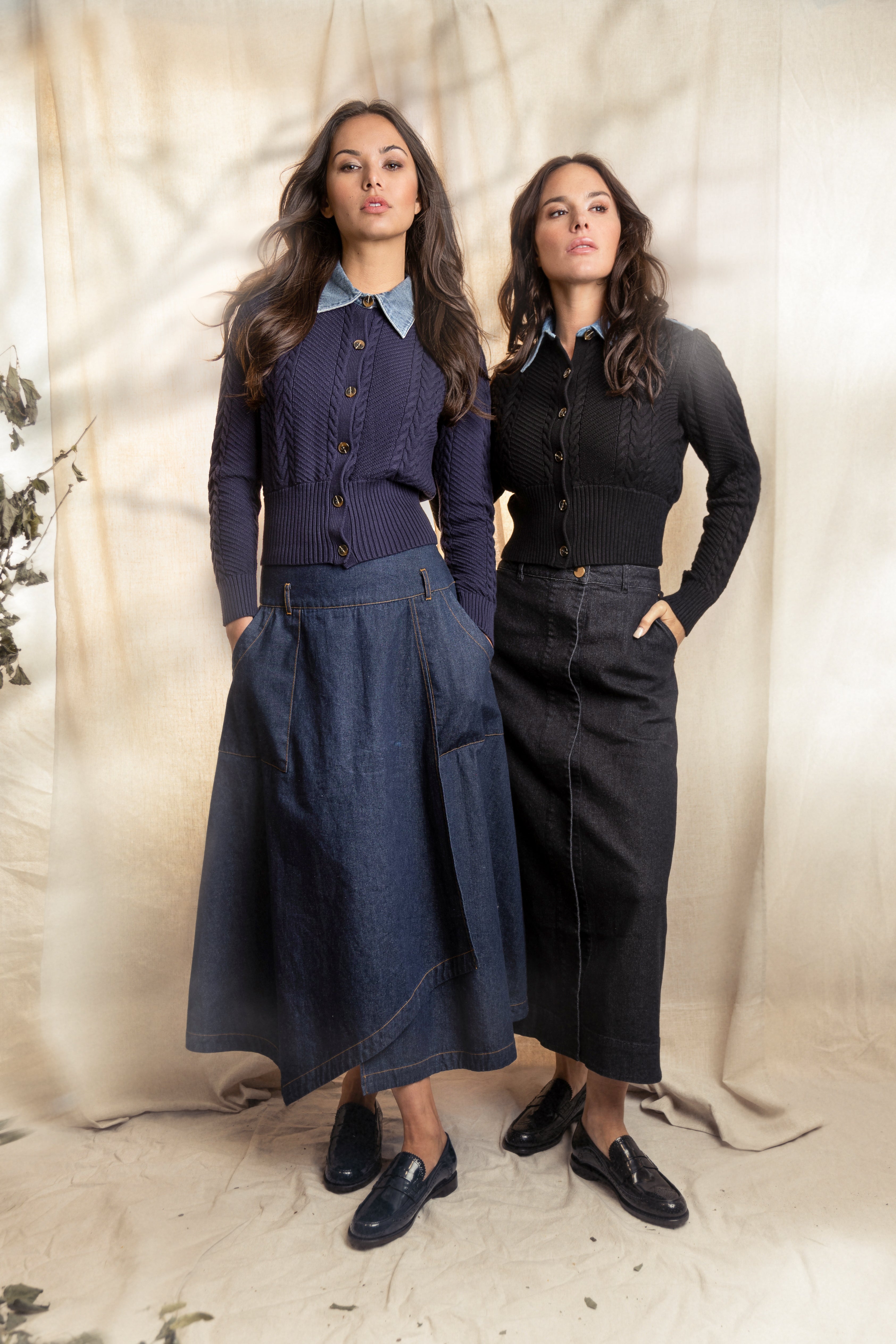 DARK DENIM WRAP SKIRT