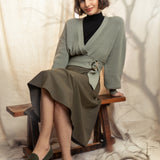 OLIVE FLAIR SEAM SKIRT 27" in
