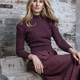 WINE CABLETTA SWEATER