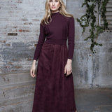 WINE SUEDE JUMPER