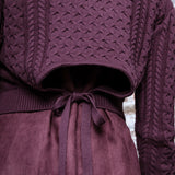 WINE CABLETTA SWEATER
