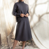 CHARCOAL MILANO STITCH A-LINE SKIRT 23.5"in