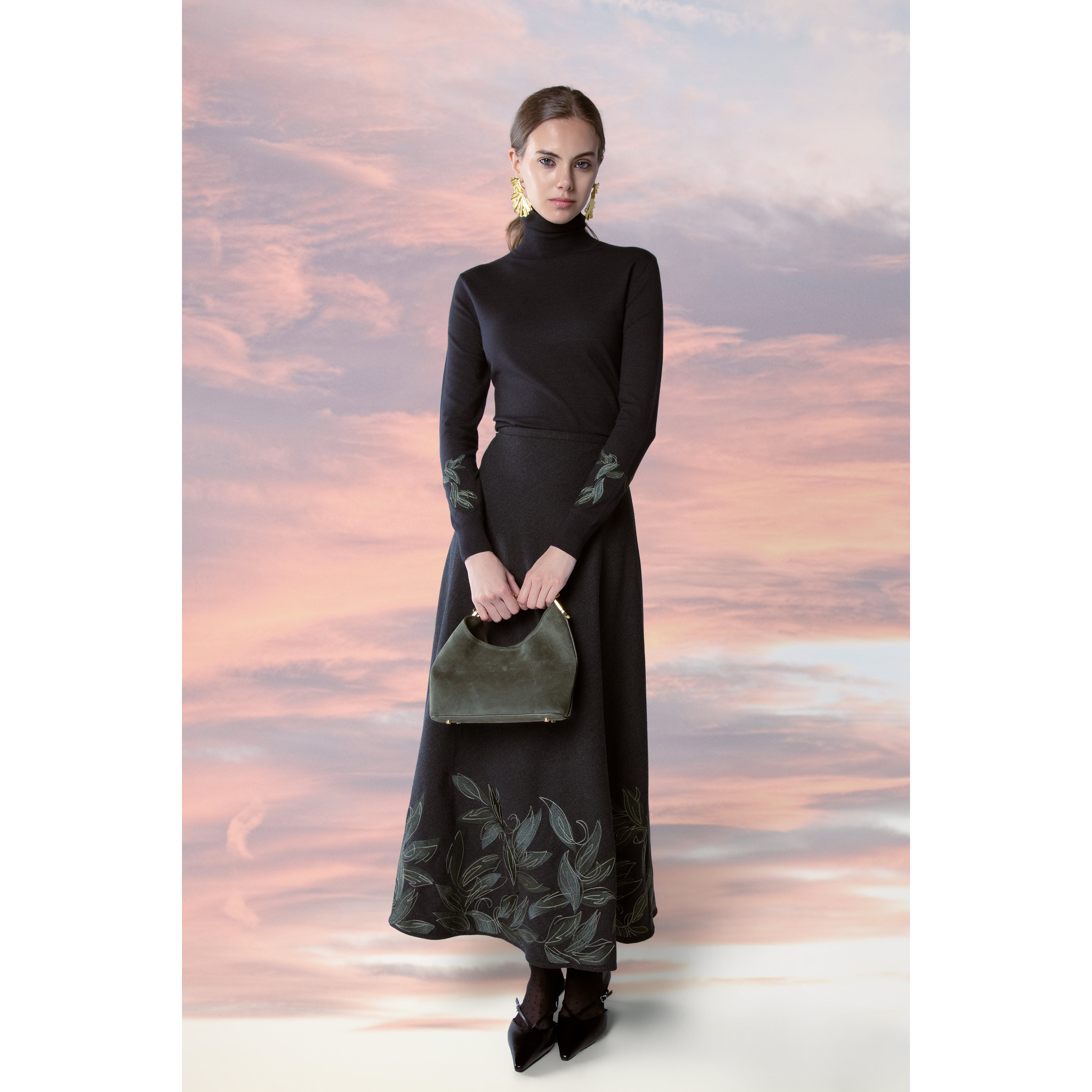 CHARCOAL FLORIE SKIRT