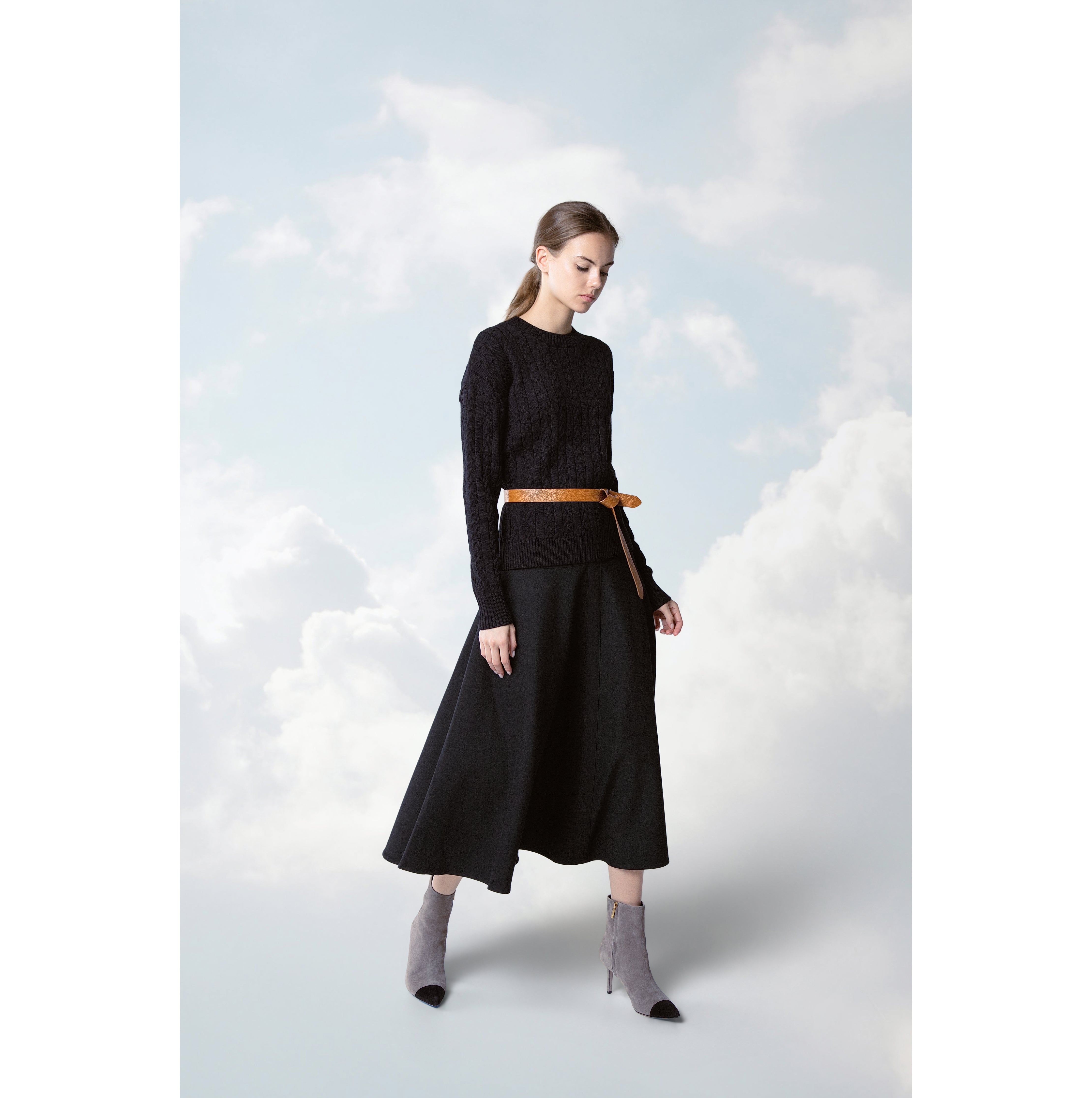 BLACK LUMINA SKIRT