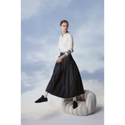 GRAY PLAID WRAP SKIRT