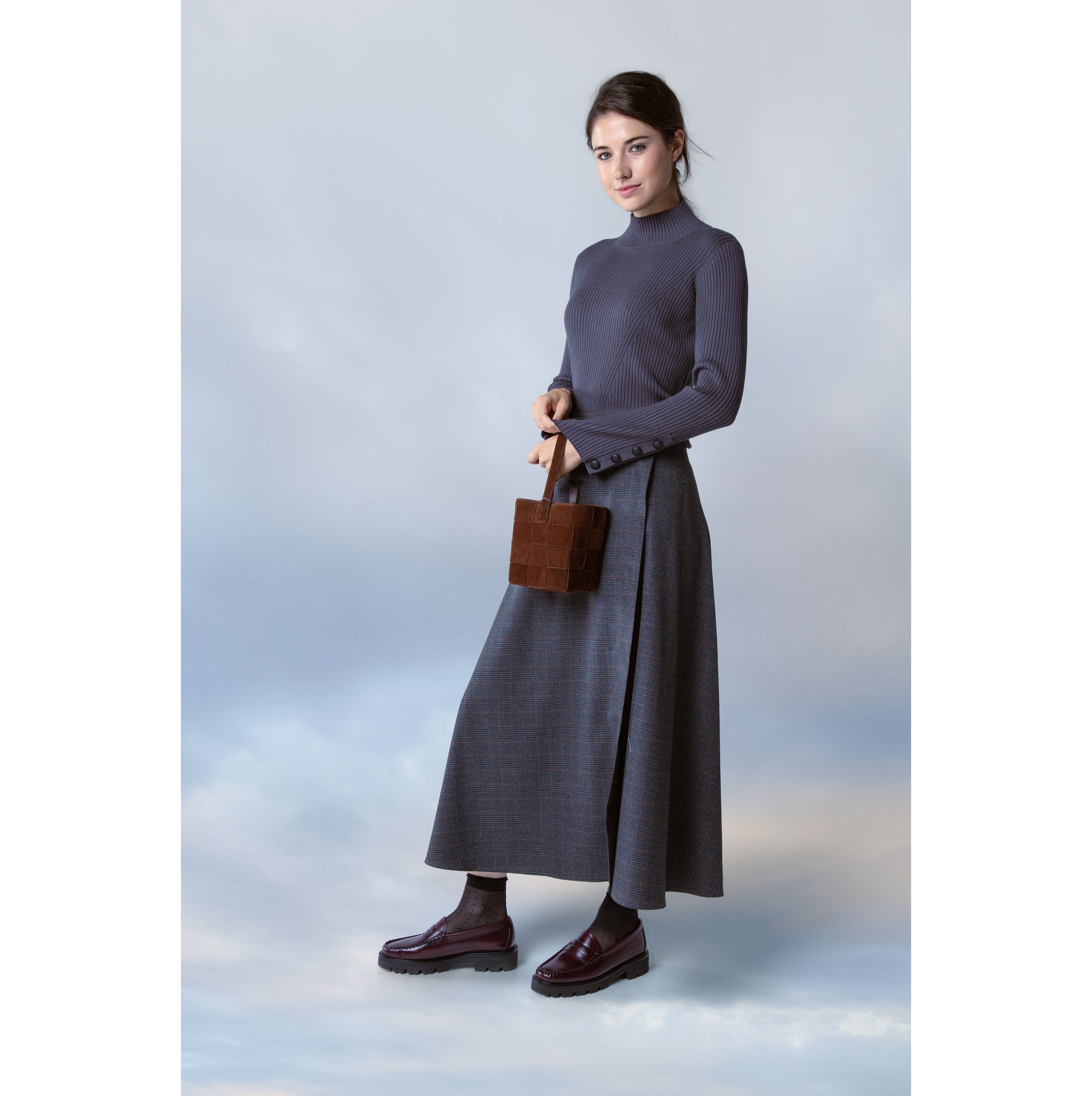 GRAY PLAID AMARA SKIRT