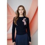 NAVY CAMELIA SWEATER