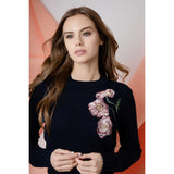 NAVY CAMELIA SWEATER