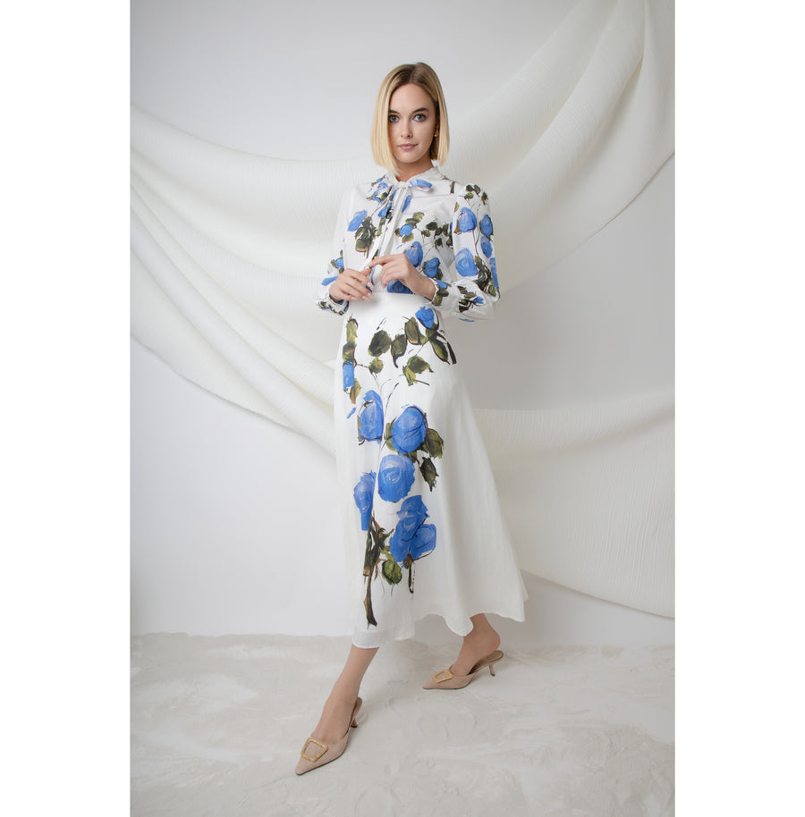 BLUE FLORAL DAFNE SKIRT