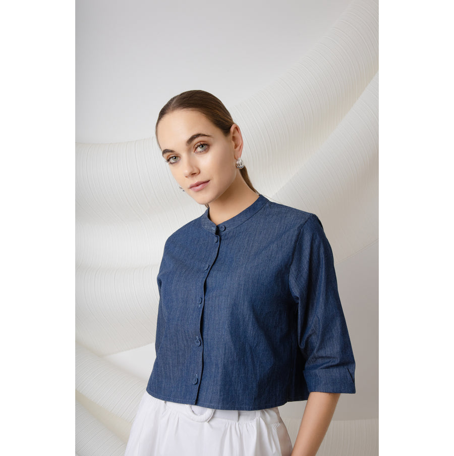 DARK DENIM RIVERA BLOUSE