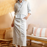 WHITE CROSS OVER SKIRT
