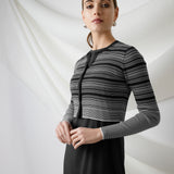 BLACK STRIPED KADE CARDIGAN