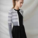 IVORY/NAVY STRIPED KADE CARDIGAN
