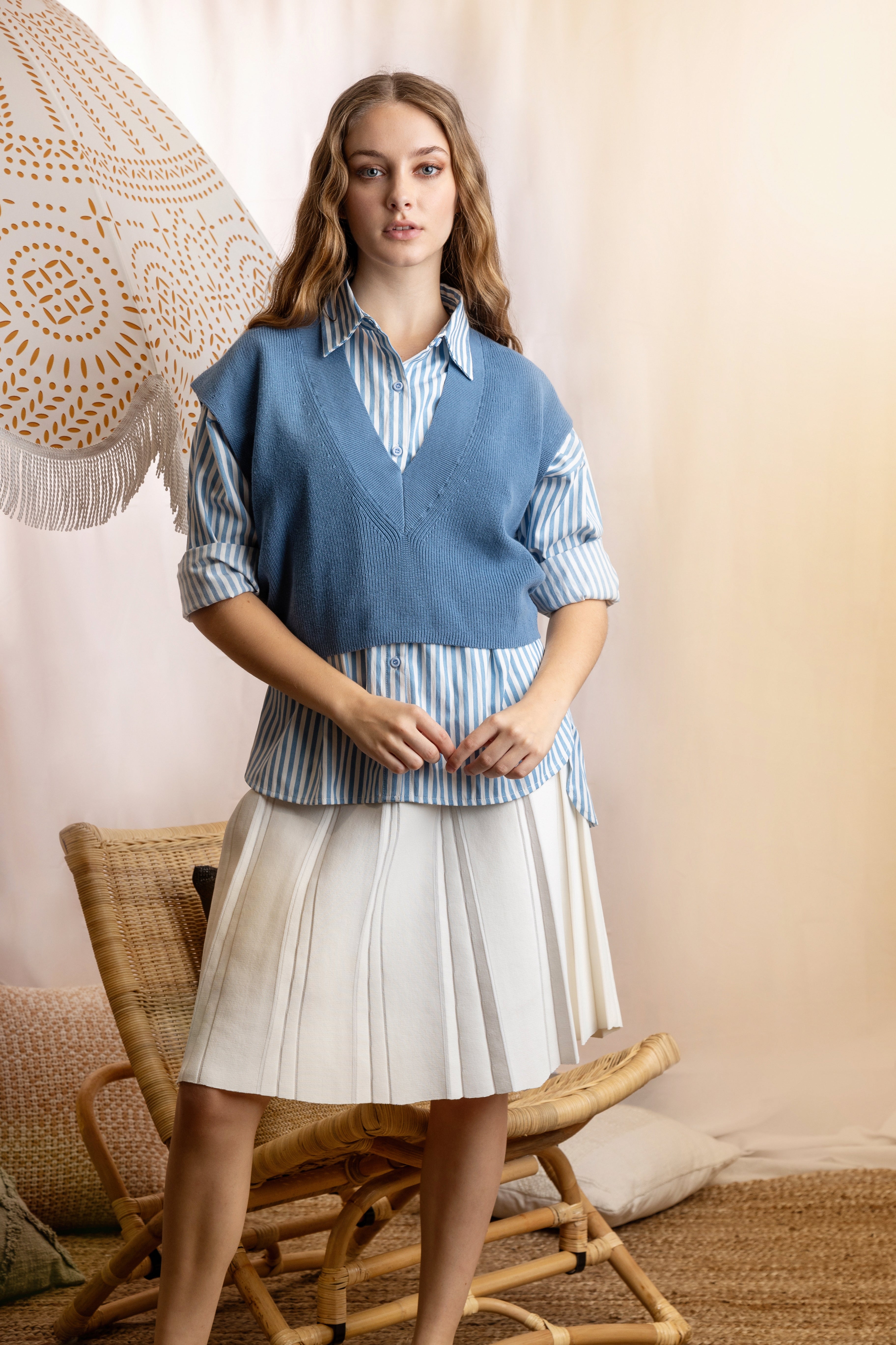 ICE MELT OVERSIZED STRIPE BLOUSE