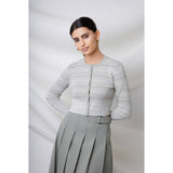 GREEN STRIPED KADE CARDIGAN