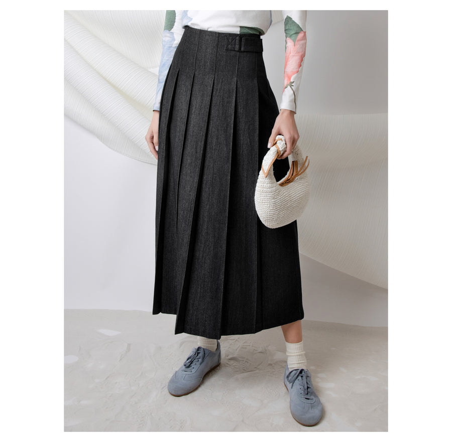 BLACK DENIM POLARIS SKIRT