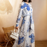 WHITE FLORAL PRINTED KNOT SHIRT BLOUSE