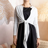 WHITE WAFFLE KNOT TOP