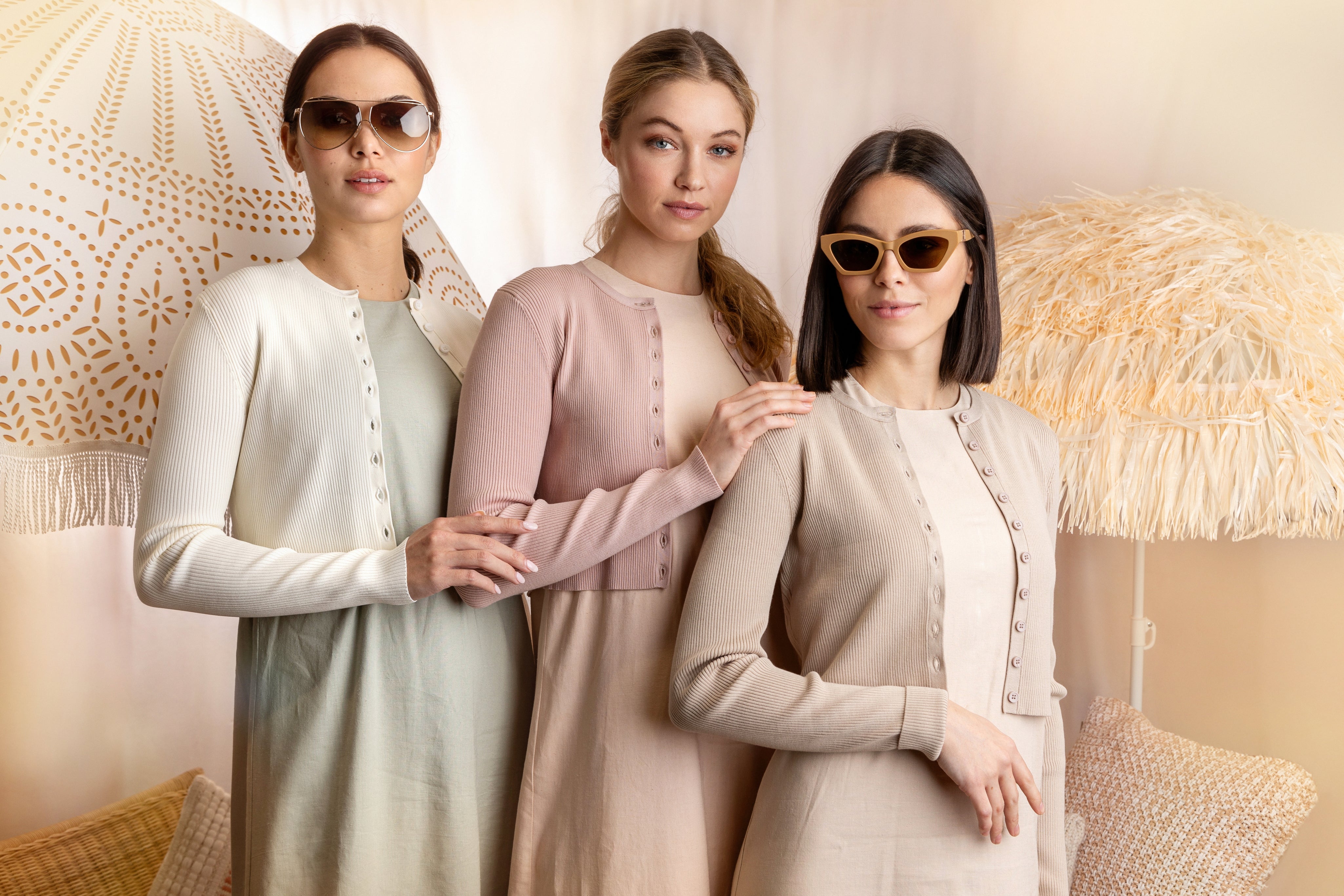 CREAM BASIC RIB CARDIGAN – MUN Fashion