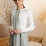 CREAM BASIC RIB CARDIGAN