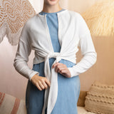WHITE WAFFLE KNOT TOP