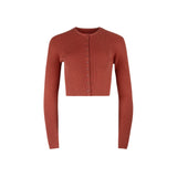 RUST BASIC RIB CARDIGAN