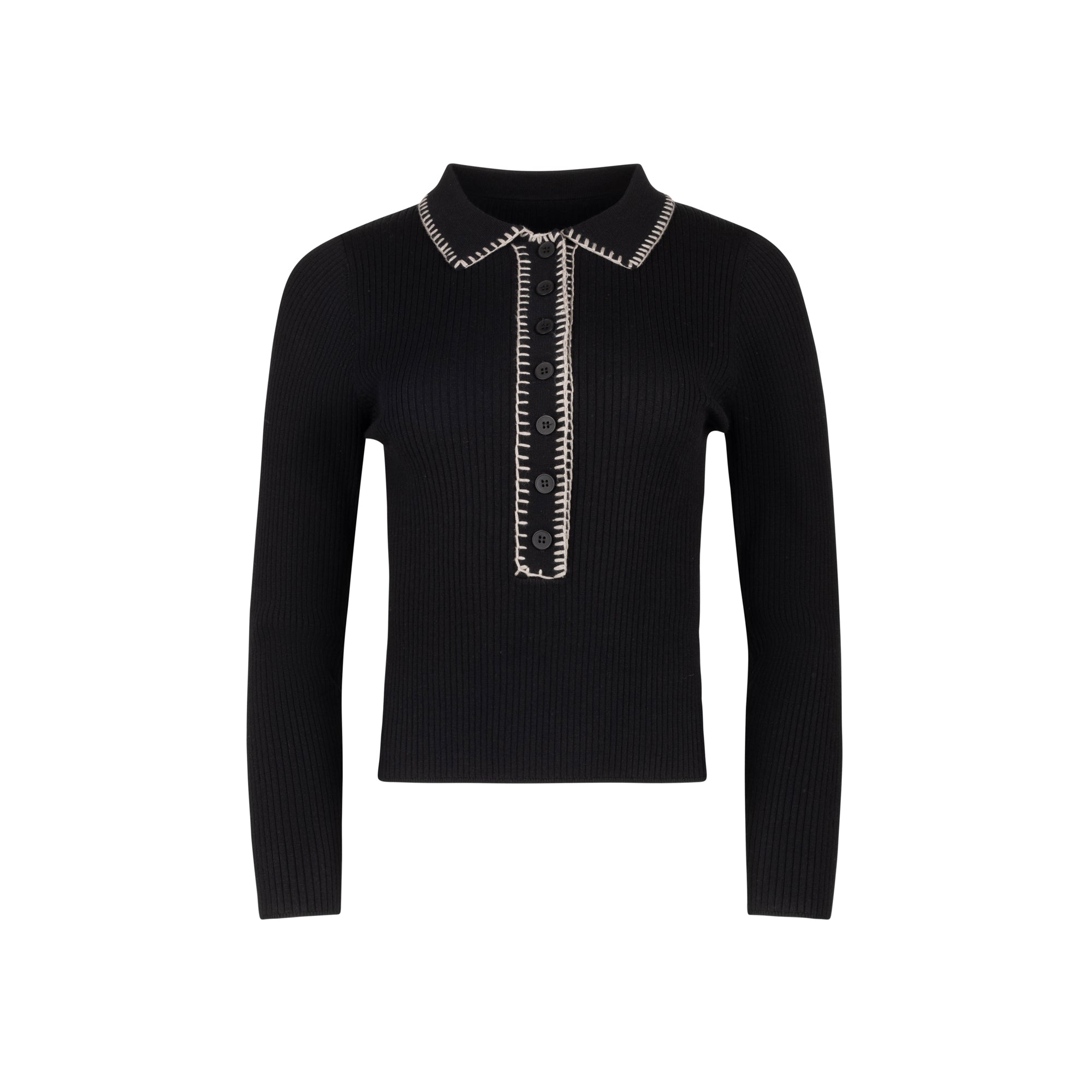 BLACK WHIPSTITCH POLO