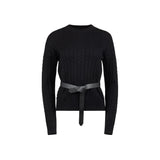 BLACK WEAVE SWEATER