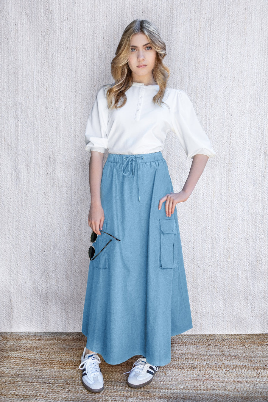 ICE MELT GATHERED CIRCLE SKIRT