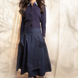 DARK DENIM WRAP SKIRT