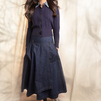 DARK DENIM WRAP SKIRT – MUN Fashion