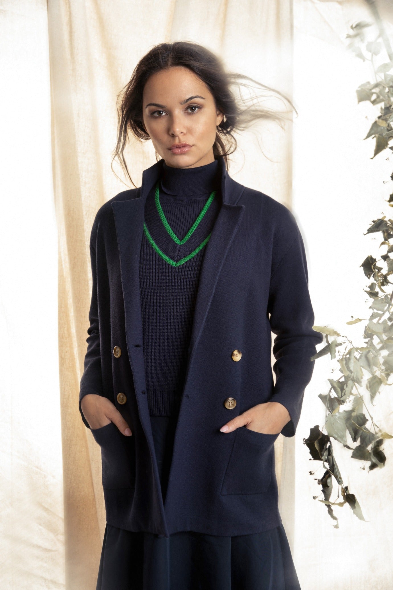 NAVY DOUBLE BREASTED BLAZER