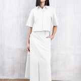 WHITE CROPPED BOXY BLOUSE