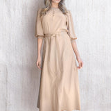 CHALK BEIGE BELTED CARGO SKIRT