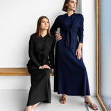 NAVY SLEEVELESS MIDI DRESS