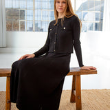 Black Engineer Rib Short Cardigan