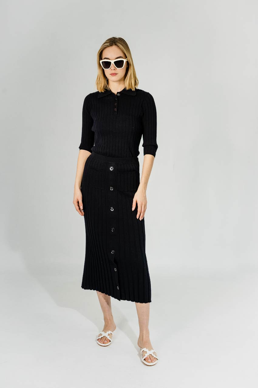 Black Tonal Varigated Skirt