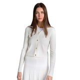 Ivory Engineer Rib Short Cardigan