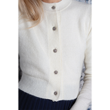 IVORY PEARL BUTTON CARDIGAN