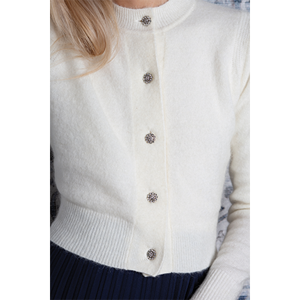 IVORY PEARL BUTTON CARDIGAN