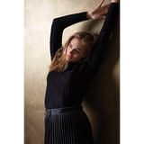BLACK POINTELLE SHIFT SWEATER