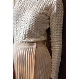 VANILLA POINTELLE SHIFT SWEATER