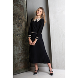 BLACK CROCHET TRIM SKIRT